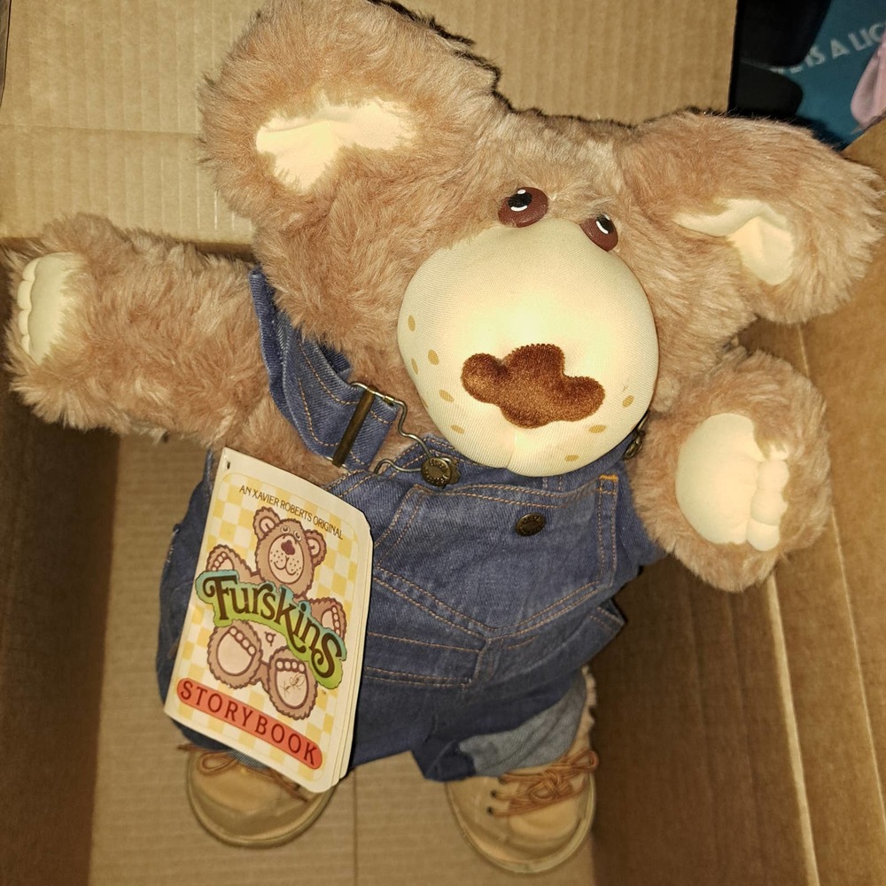 With Tags-Vintage Almost 2 FT- Furskins Bear Boone Limited Ed. 80s with Tags
